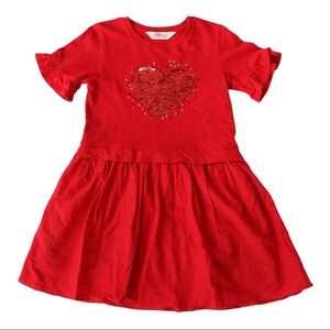 H&M Red sequin Heart Dress. Size 4/6